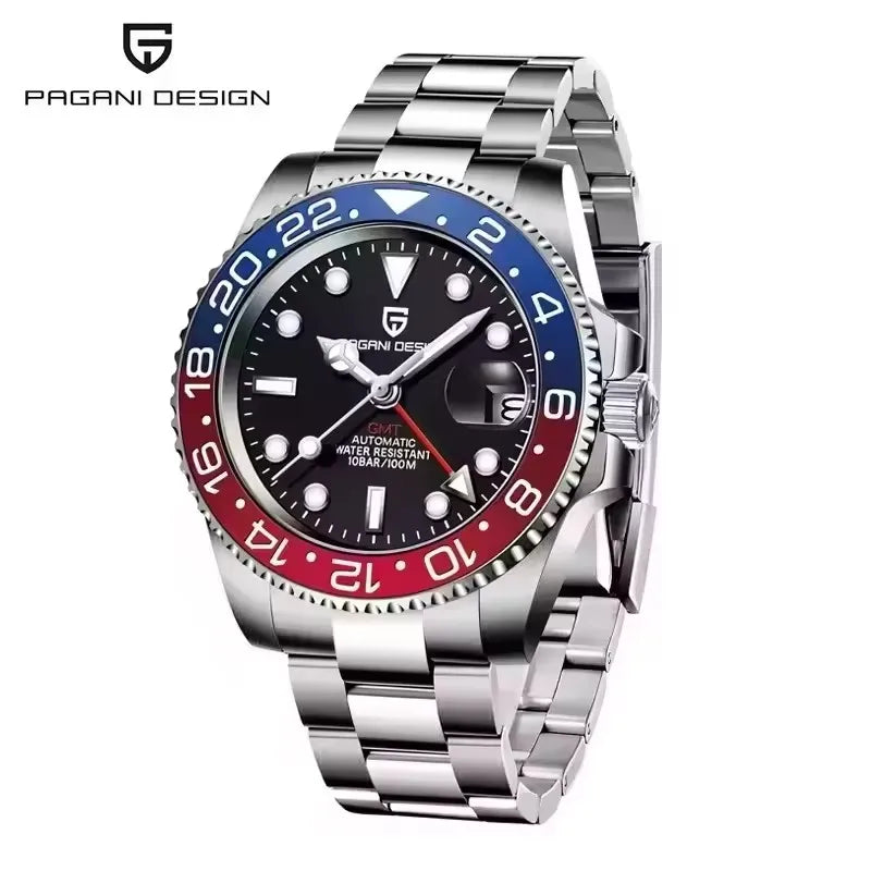New PAGANI DESIGN 1662 Men Mechanical Watches Top Brand Sapphire Glass GMT Watches 100M Waterproof Automatic Watch for Men
