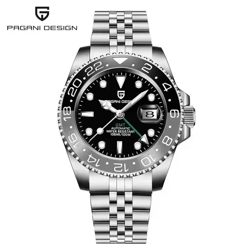 New PAGANI DESIGN 1662 Men Mechanical Watches Top Brand Sapphire Glass GMT Watches 100M Waterproof Automatic Watch for Men