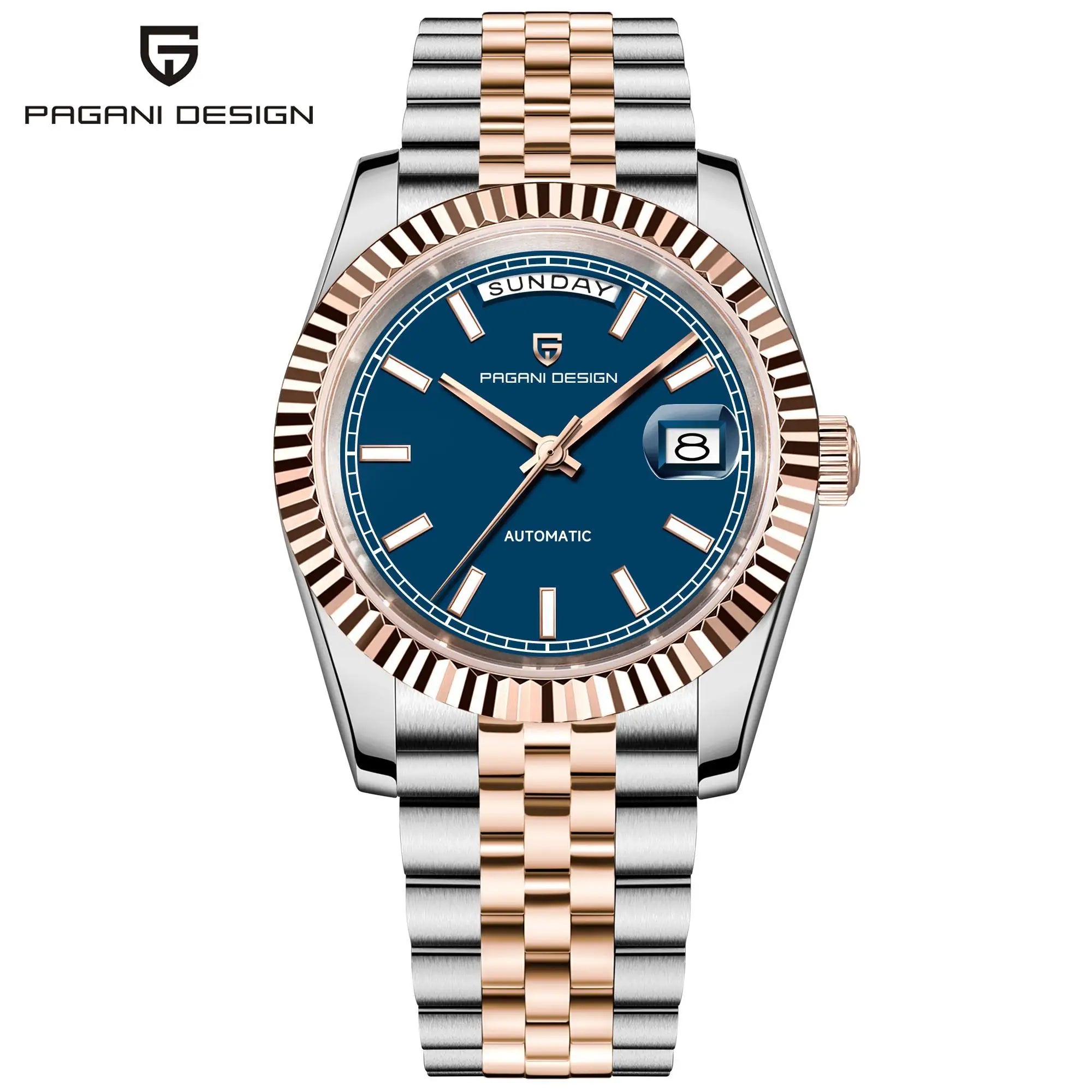 Pagani Design 2025 PD-1752 Men's Luxury Water Resistant Luminescent Stainless Steel Mechanical Watch Alarm-Sapphire Glass.