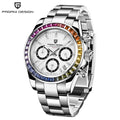 PAGANI DESIGN 1644 New Brand Rainbow Watch Men Top Luxury Quartz Wristwatch Fashion Chronograph Waterproof Sport Watch for Men