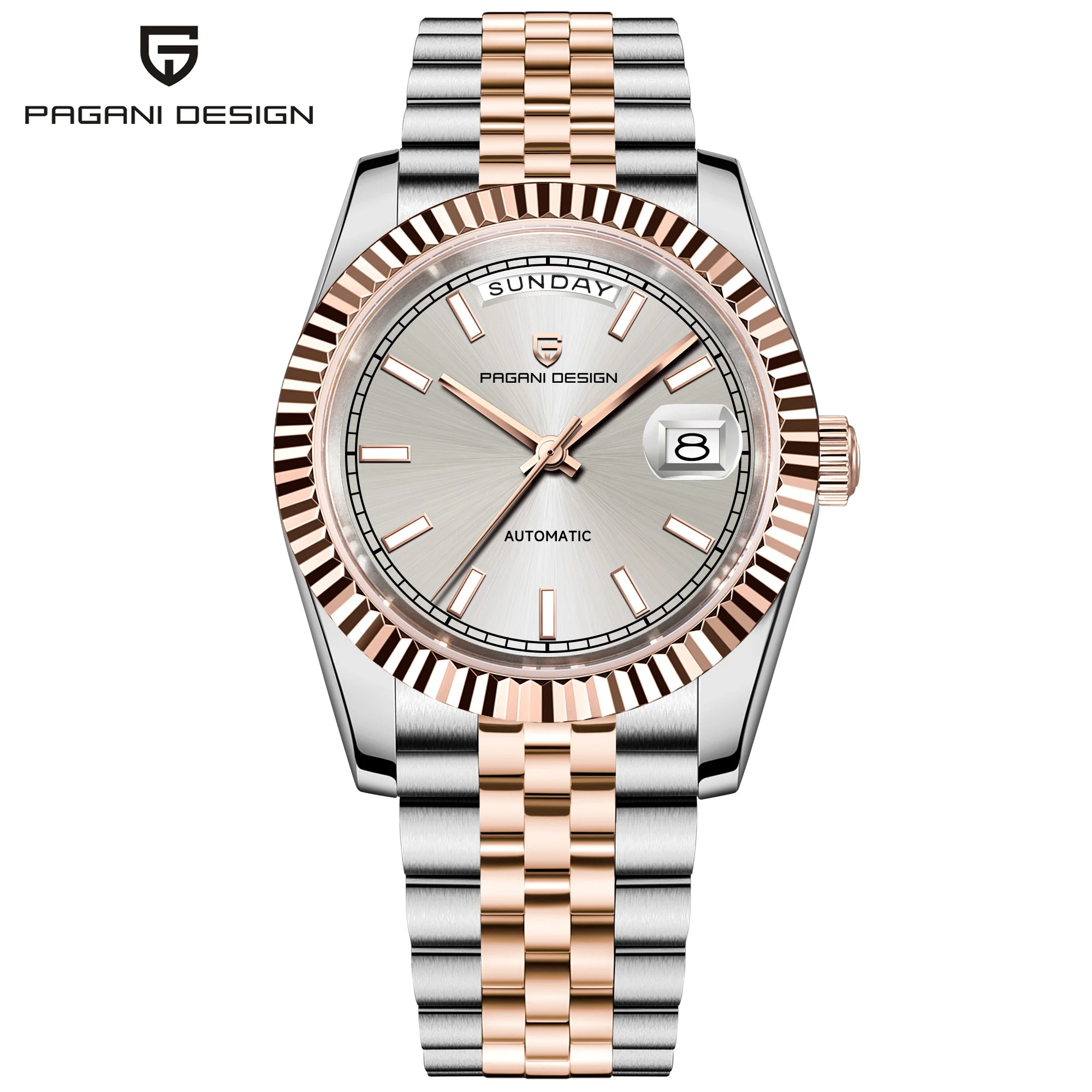 Pagani Design 2025 PD-1752 Men's Luxury Water Resistant Luminescent Stainless Steel Mechanical Watch Alarm-Sapphire Glass.