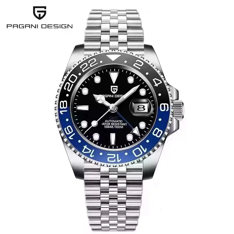 New PAGANI DESIGN 1662 Men Mechanical Watches Top Brand Sapphire Glass GMT Watches 100M Waterproof Automatic Watch for Men