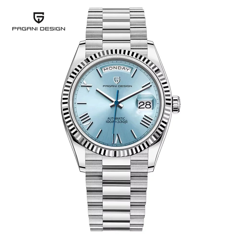 Pagani Design 2025 PD-1752 Men's Luxury Water Resistant Luminescent Stainless Steel Mechanical Watch Alarm-Sapphire Glass.