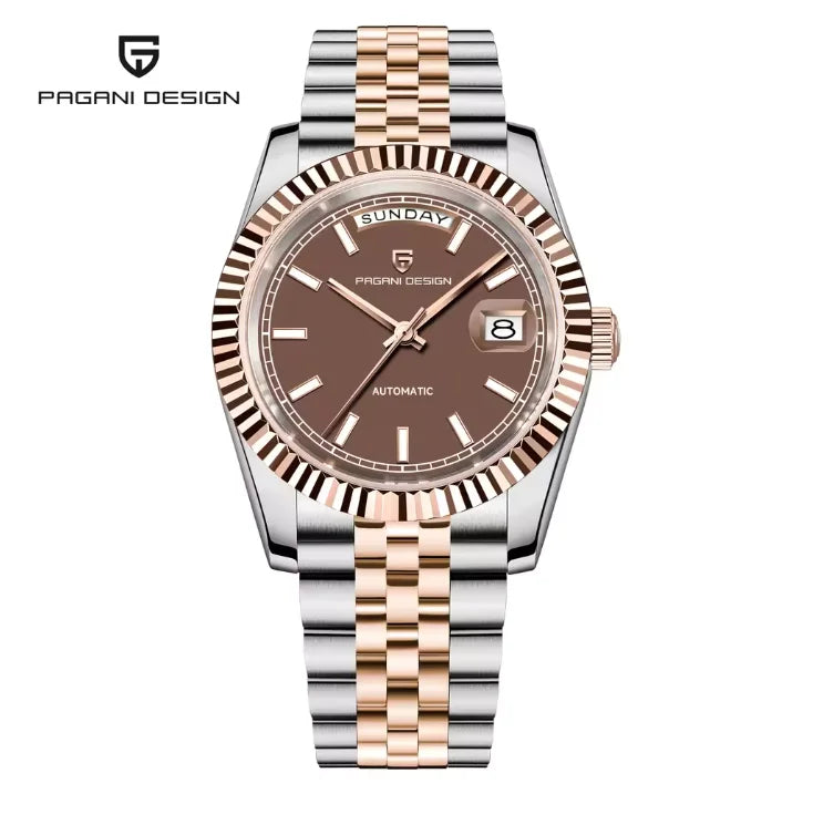 Pagani Design 2025 PD-1752 Men's Luxury Water Resistant Luminescent Stainless Steel Mechanical Watch Alarm-Sapphire Glass.