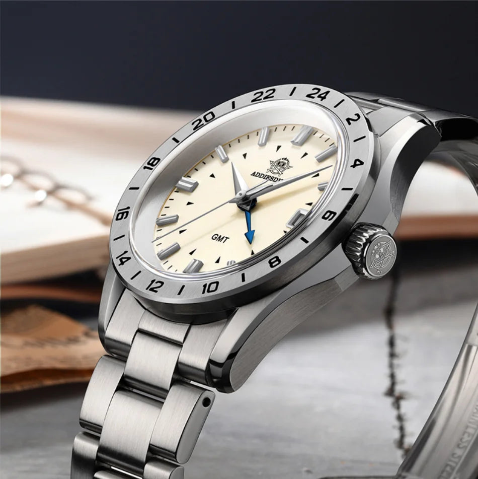 ADDIESDIVE Brand Men's Advanced Sense for Quartz Watch Stainless Steel Band 200m Water Resistant Business Style Watch