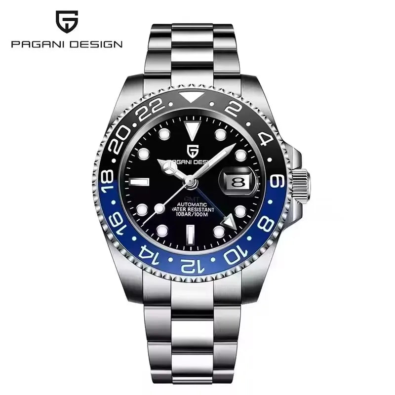 New PAGANI DESIGN 1662 Men Mechanical Watches Top Brand Sapphire Glass GMT Watches 100M Waterproof Automatic Watch for Men