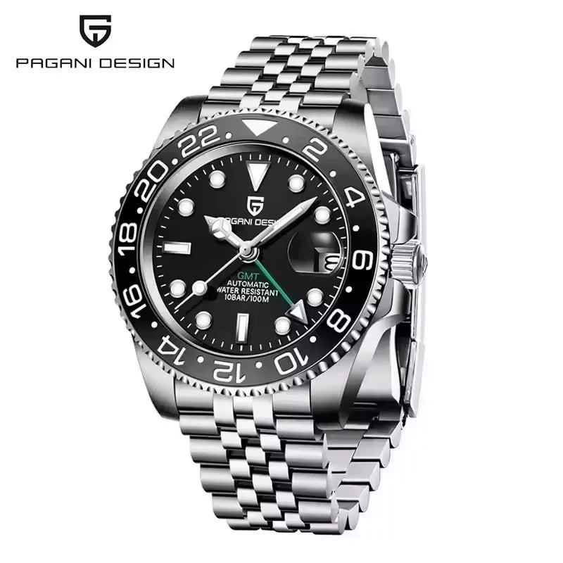 New PAGANI DESIGN 1662 Men Mechanical Watches Top Brand Sapphire Glass GMT Watches 100M Waterproof Automatic Watch for Men