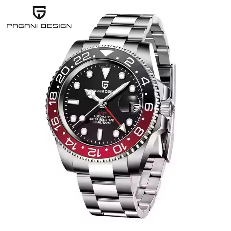 New PAGANI DESIGN 1662 Men Mechanical Watches Top Brand Sapphire Glass GMT Watches 100M Waterproof Automatic Watch for Men