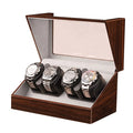 Cross-Border Walnut Automatic Mechanical Watch Winder Box 4 Winders Wooden Gift Watch Storage Case From Factory Source