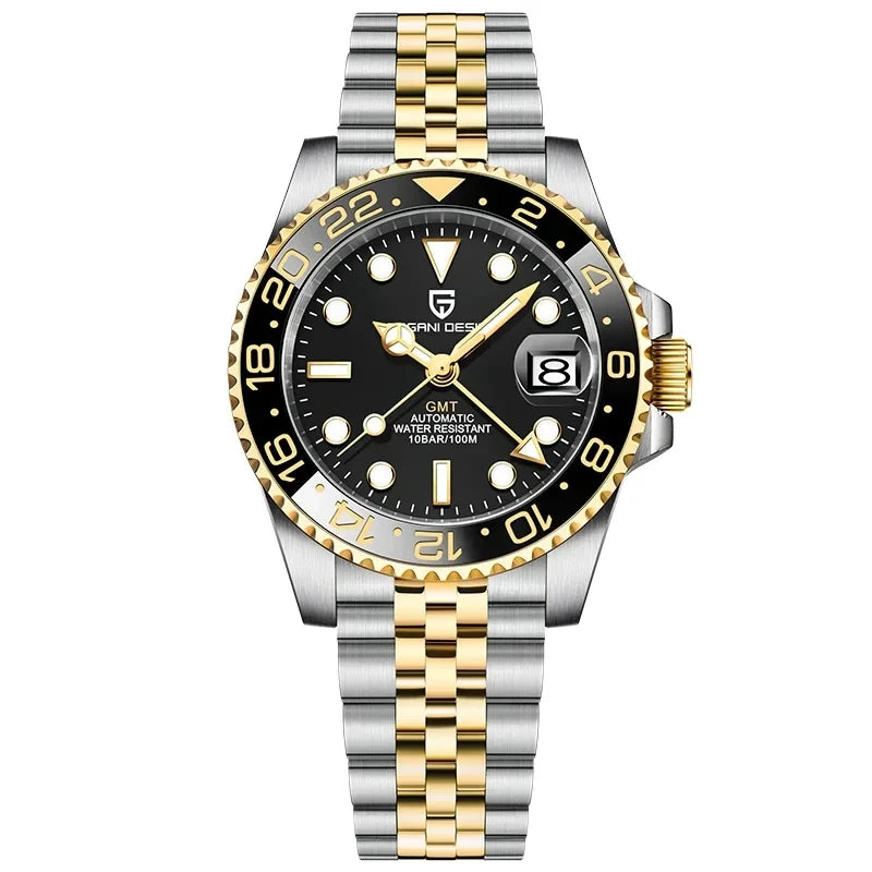 New PAGANI DESIGN 1662 Men Mechanical Watches Top Brand Sapphire Glass GMT Watches 100M Waterproof Automatic Watch for Men