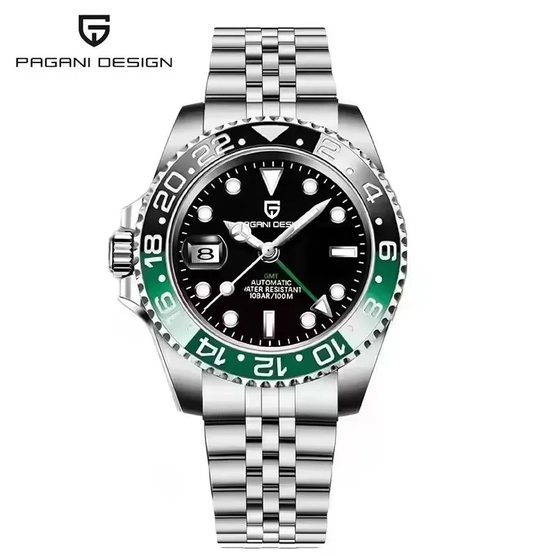 New PAGANI DESIGN 1662 Men Mechanical Watches Top Brand Sapphire Glass GMT Watches 100M Waterproof Automatic Watch for Men