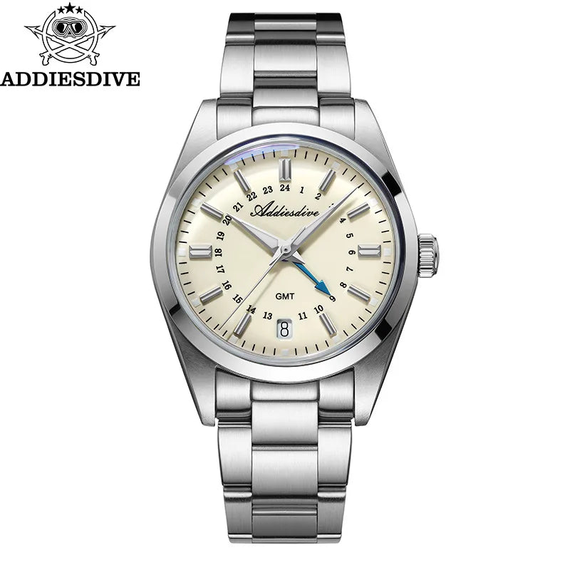 ADDIESDIVE Brand Men's Advanced Sense for Quartz Watch Stainless Steel Band 200m Water Resistant Business Style Watch