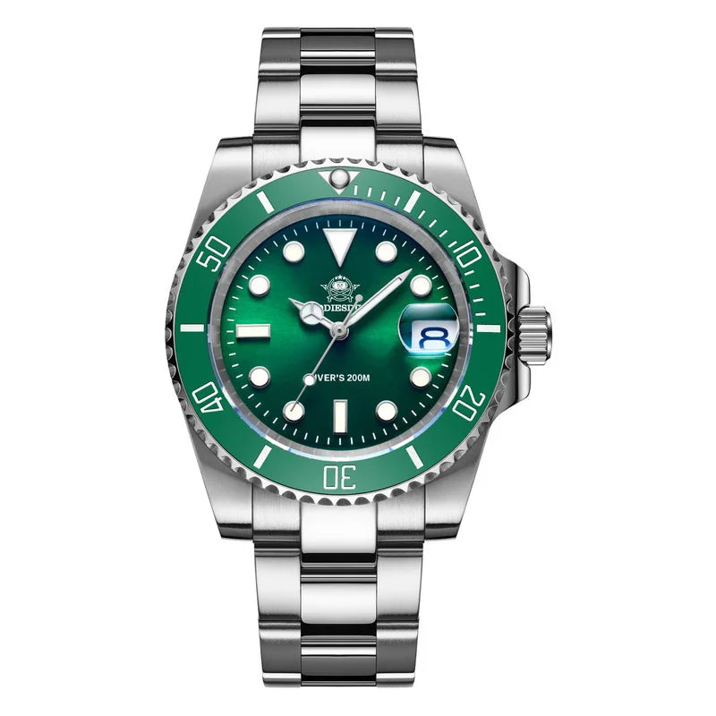 ADDIESDIVE H3 New Arrival Green Mens Quartz Watch 316L Stainless Steel Band Waterproof Luminous High Quality Casual Wrist Watch