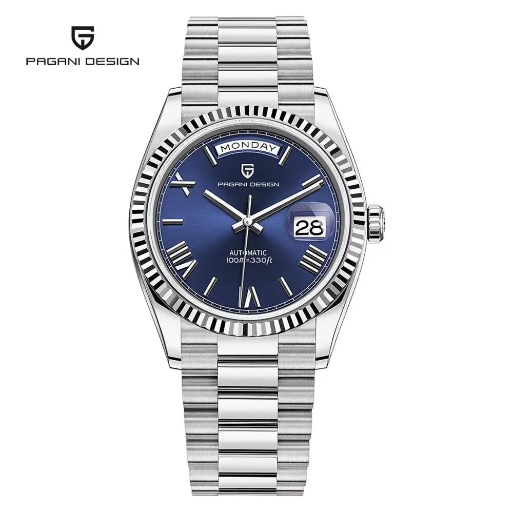 Pagani Design 2025 PD-1752 Men's Luxury Water Resistant Luminescent Stainless Steel Mechanical Watch Alarm-Sapphire Glass.