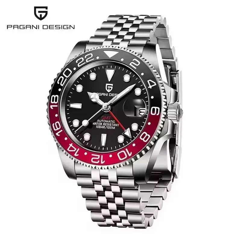 New PAGANI DESIGN 1662 Men Mechanical Watches Top Brand Sapphire Glass GMT Watches 100M Waterproof Automatic Watch for Men