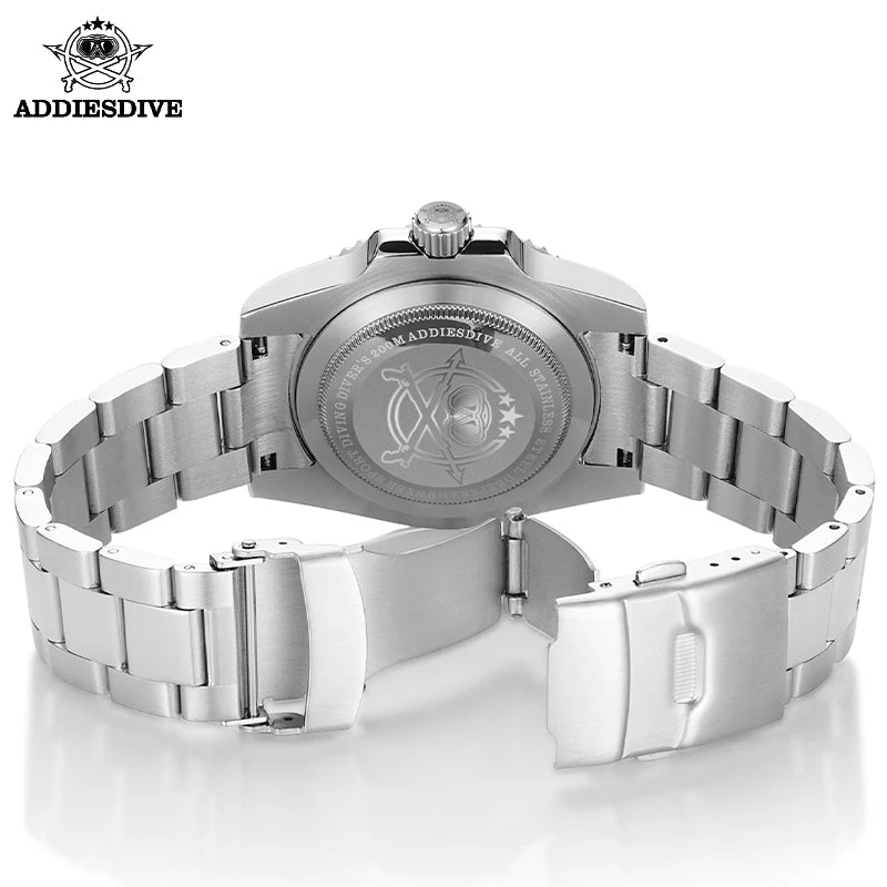 ADDIESDIVE H3 New Arrival Green Mens Quartz Watch 316L Stainless Steel Band Waterproof Luminous High Quality Casual Wrist Watch