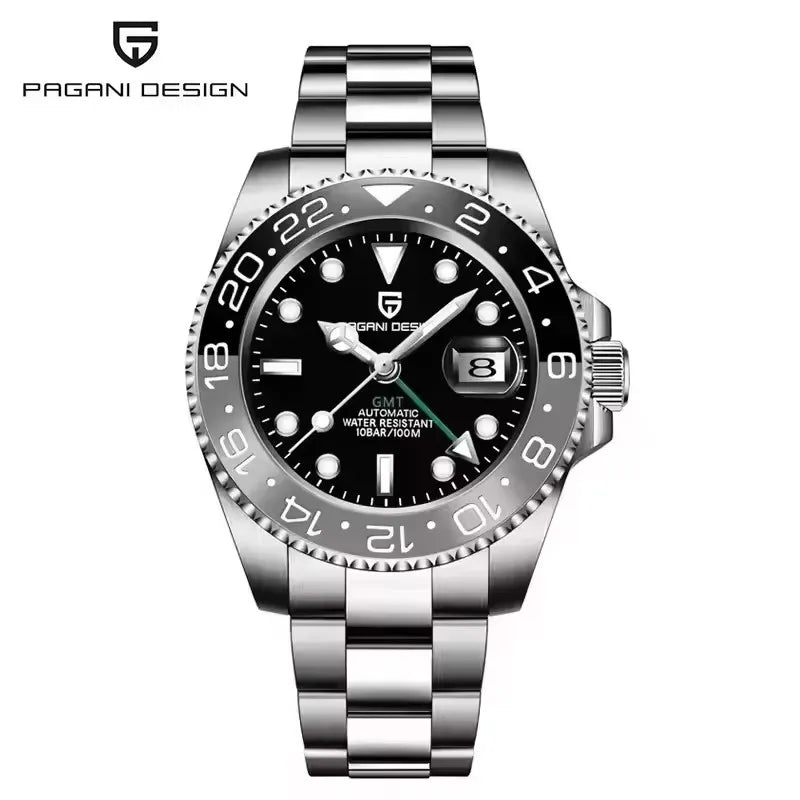New PAGANI DESIGN 1662 Men Mechanical Watches Top Brand Sapphire Glass GMT Watches 100M Waterproof Automatic Watch for Men